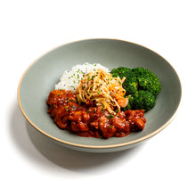 Korean Chicken Rice Bowl with Broccoli & Kimchi Slaw