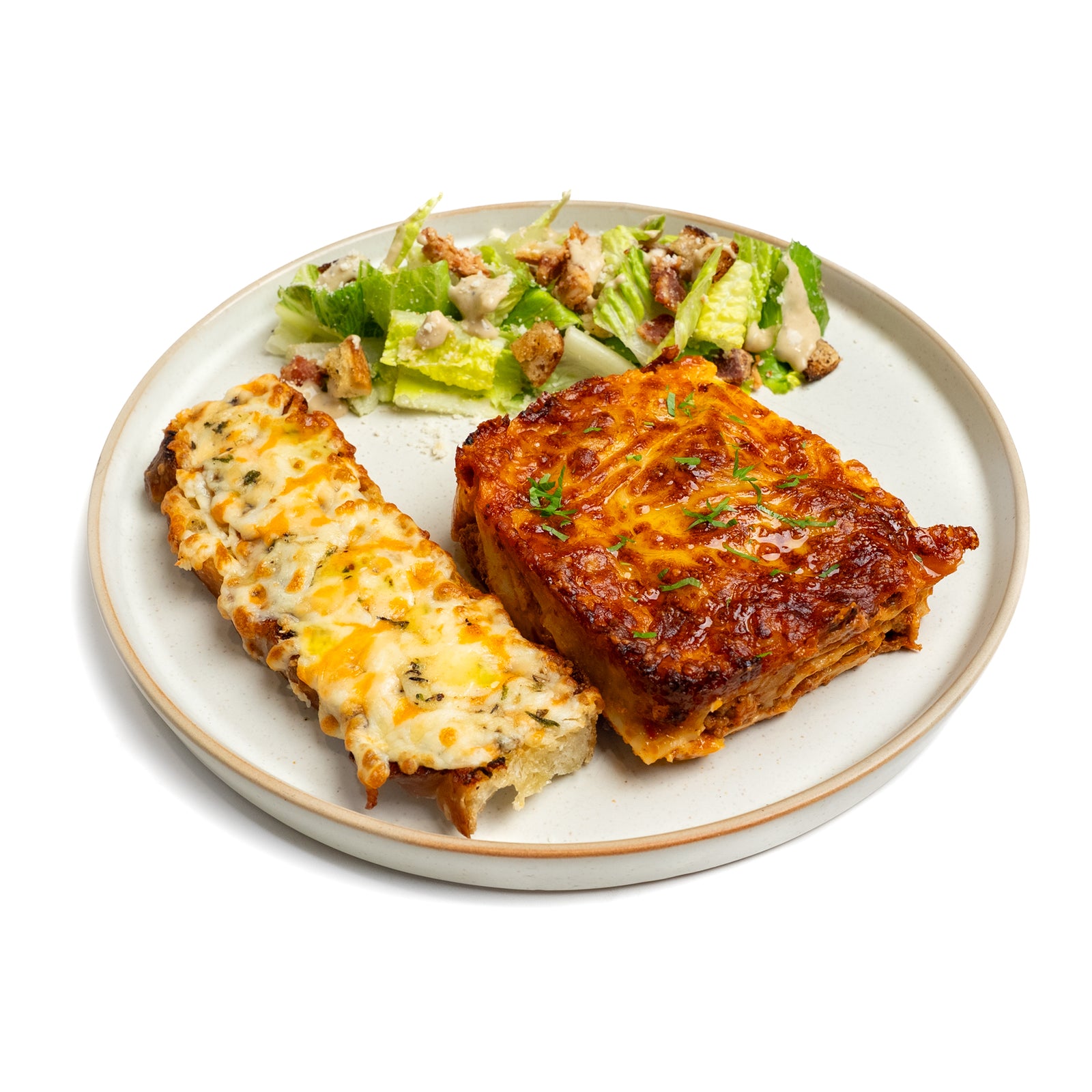 Lasagna Dinner with Caesar Salad & Garlic Cheese Toast