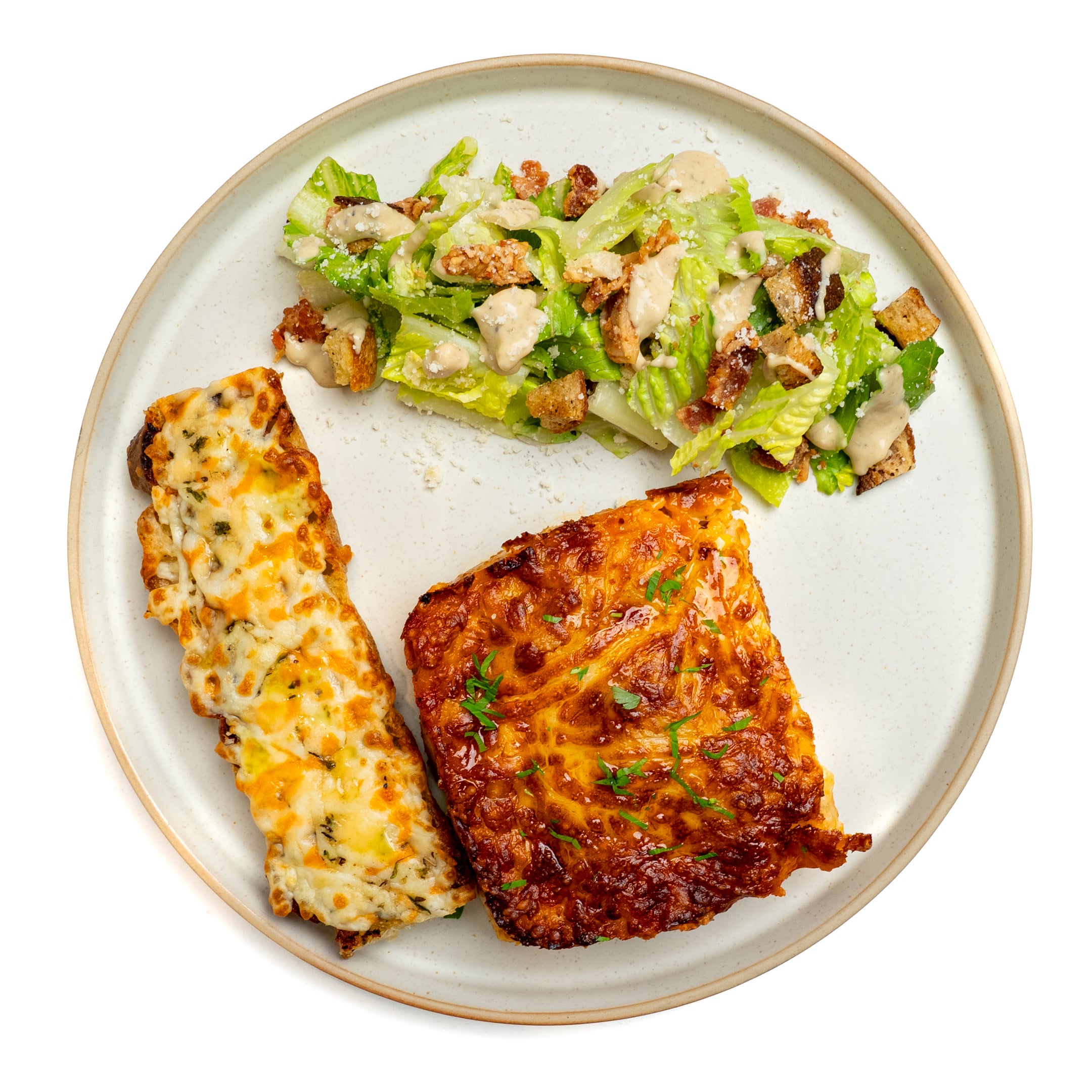 Lasagna Dinner with Caesar Salad & Garlic Cheese Toast