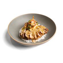 Pork Chop Satay Rice Bowl with Thai Lemongrass Sauce